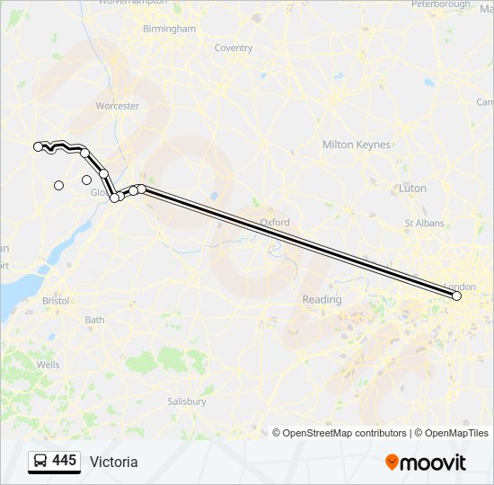 445 bus Line Map