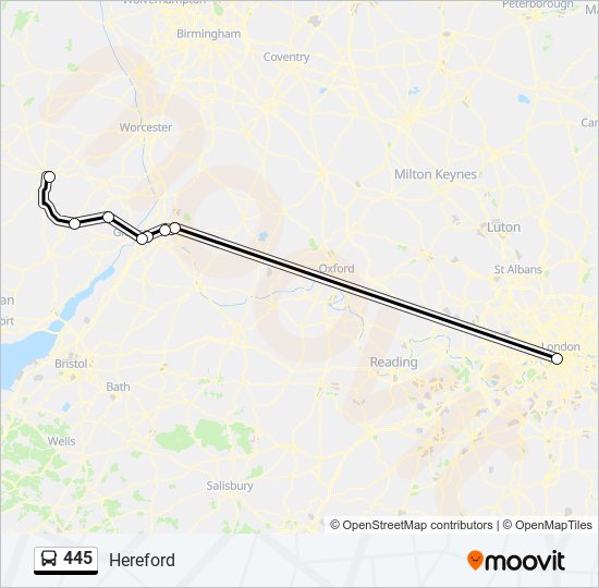 445 bus Line Map