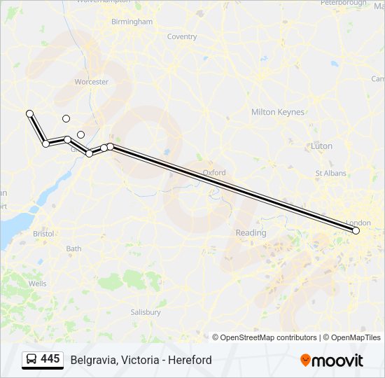 445 Bus Line Map
