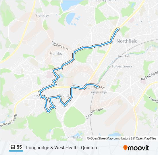 55 Route: Schedules, Stops & Maps - Longbridge (Updated)