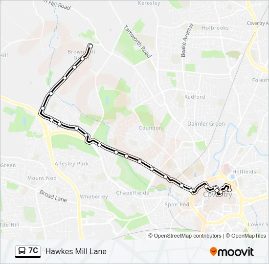 7C Bus Line Map