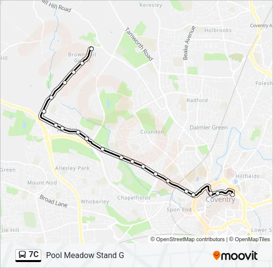 7C Bus Line Map