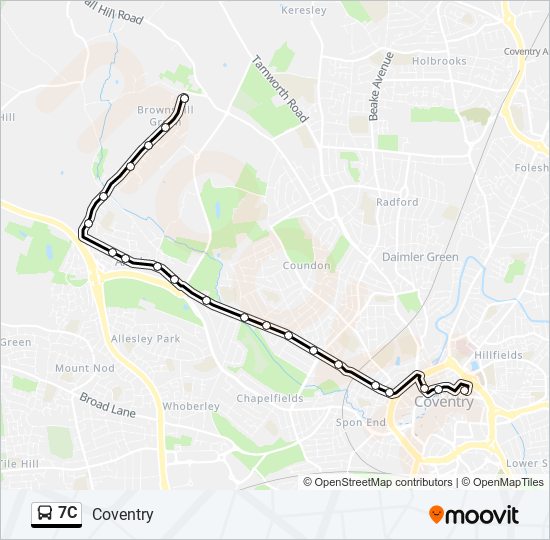 7c Route Schedules, Stops & Maps Coventry (Updated)