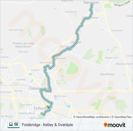 5E Bus Line Map