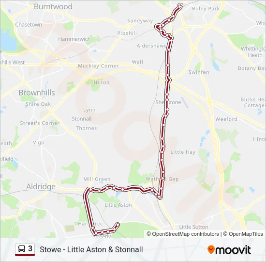 3 Bus Line Map