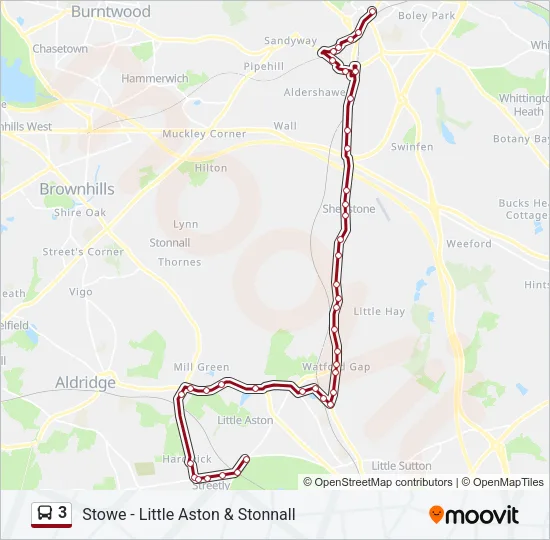 3 Bus Line Map