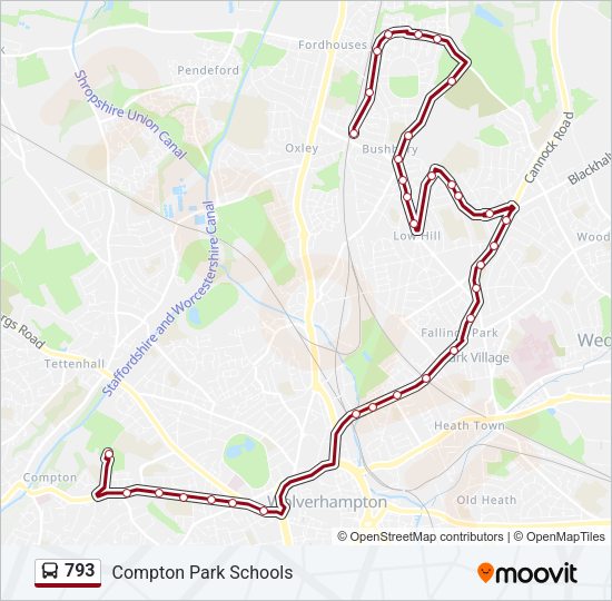 793 Bus Line Map