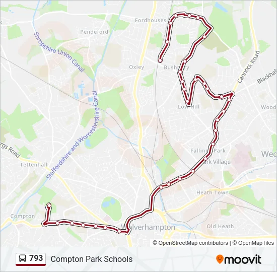 793 Bus Line Map