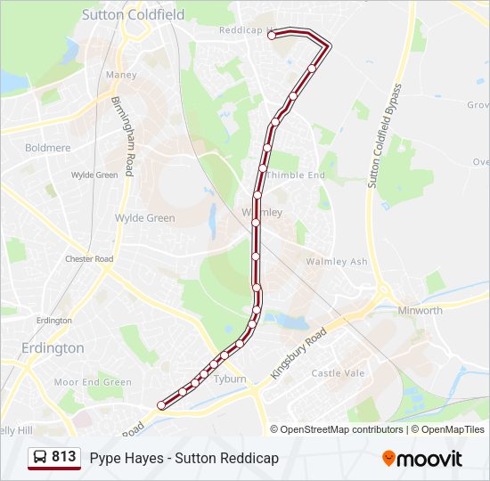 813 Bus Line Map