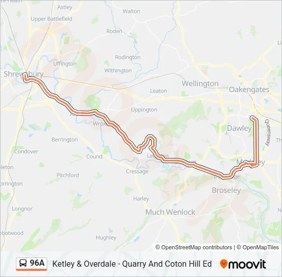 96A Bus Line Map