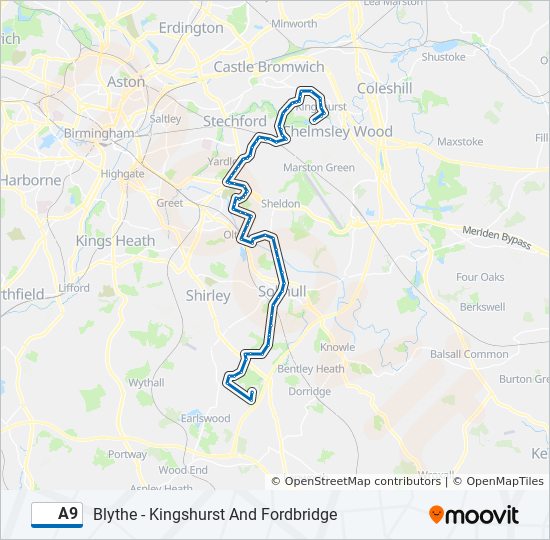 a9 Route: Schedules, Stops & Maps - Illshaw Heath (Updated)