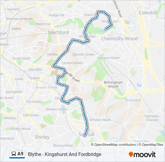 a9 Route: Schedules, Stops & Maps - Solihull (Updated)