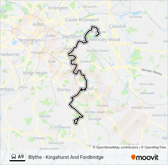 A9 Bus Line Map