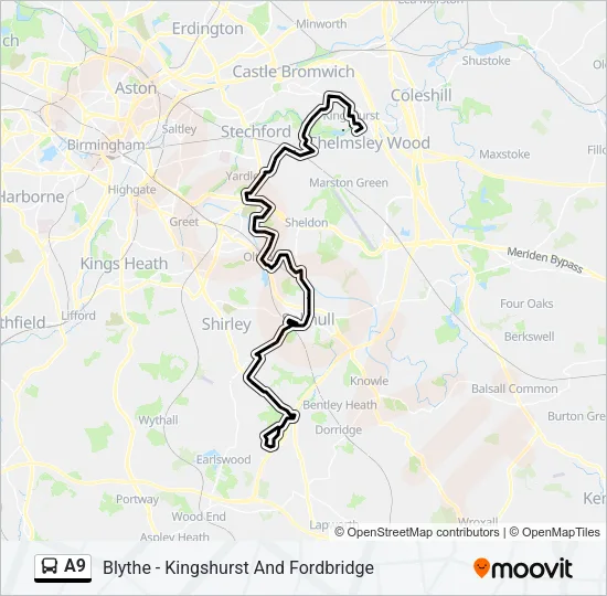 A9 Bus Line Map