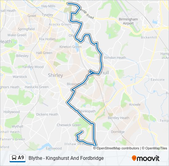 a9 Route: Schedules, Stops & Maps - Illshaw Heath (Updated)