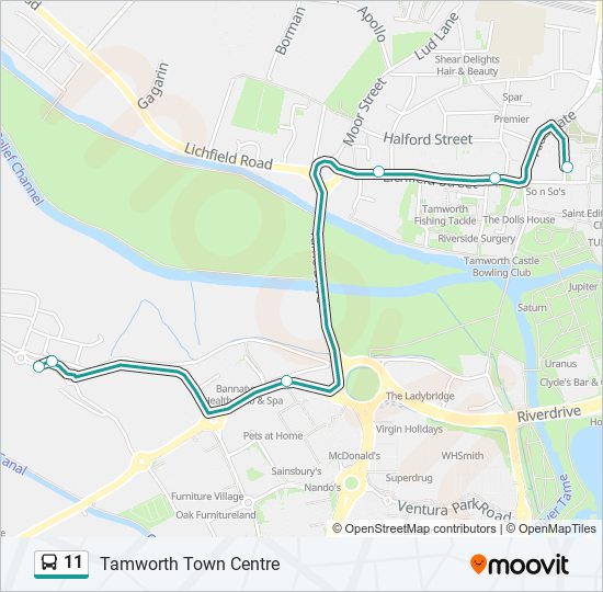 11 bus Line Map