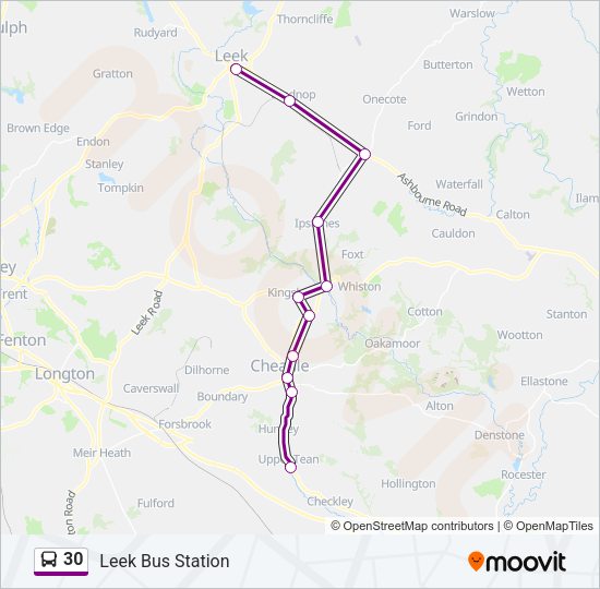 30 Bus Line Map