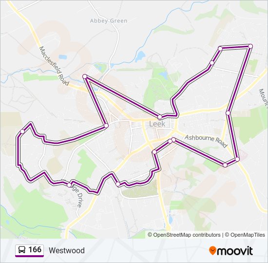 166 bus Line Map