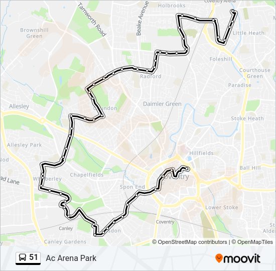 51 Bus Line Map