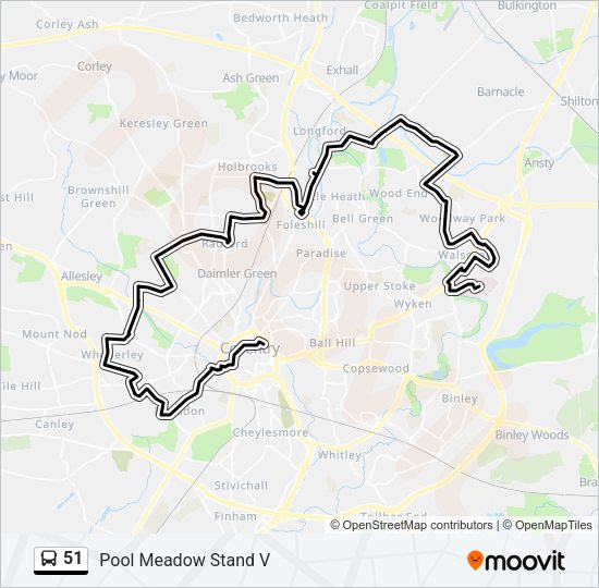 51 Bus Line Map