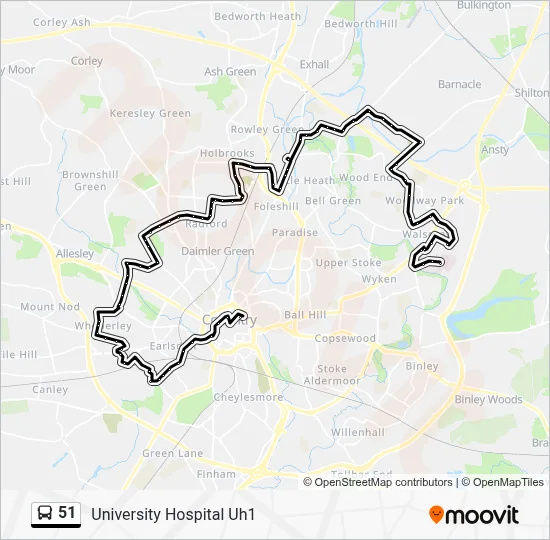 51 Route: Schedules, Stops & Maps - University Hospital Uh1 (Updated)