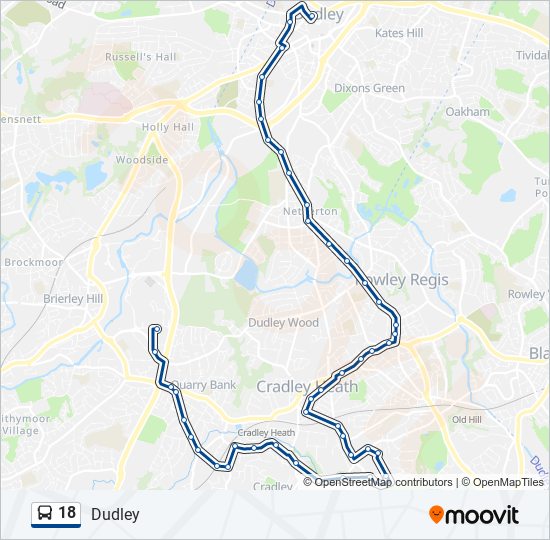 18 Route: Schedules, Stops & Maps - Dudley (Updated)