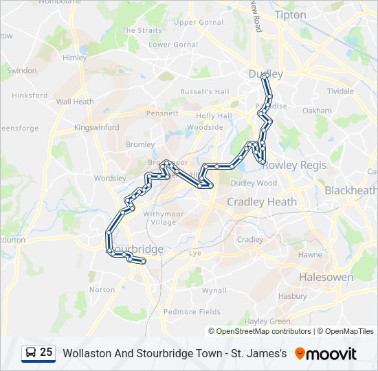 25 Bus Line Map