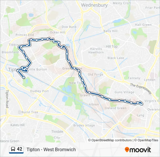 42 Route: Schedules, Stops & Maps - West Bromwich Bus Station (Updated)