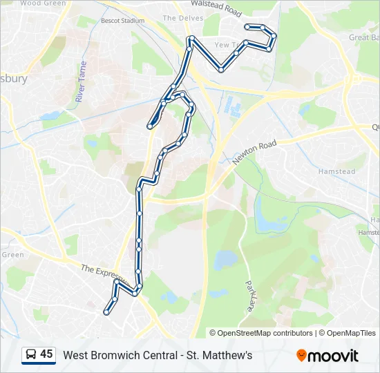 45 Bus Line Map