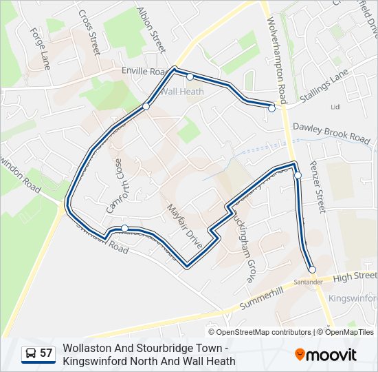 57 Bus Line Map