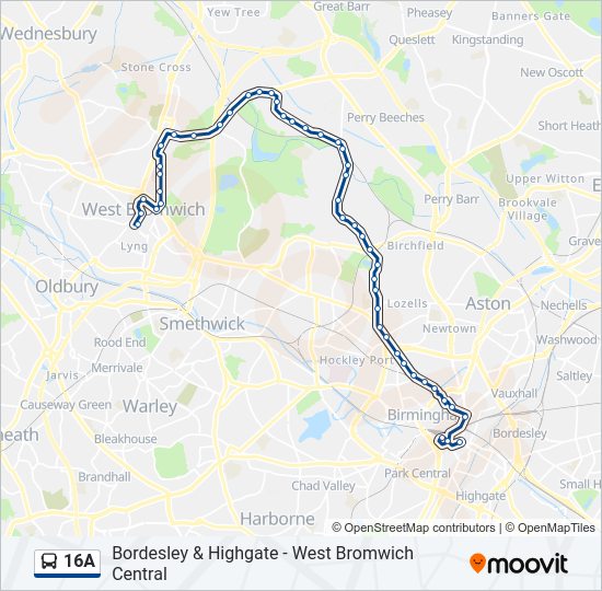 16A bus Line Map