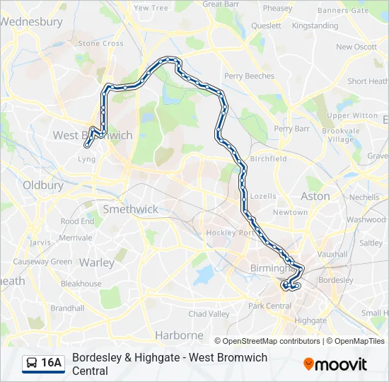 16A Bus Line Map