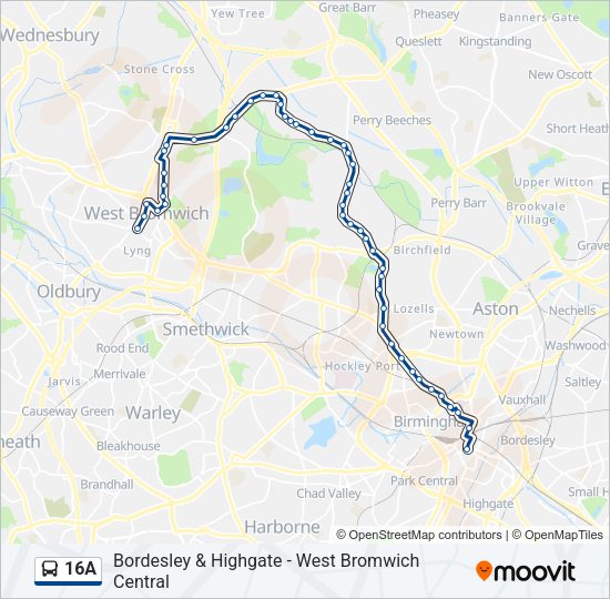 16A Bus Line Map