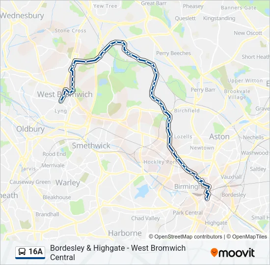 16A Bus Line Map