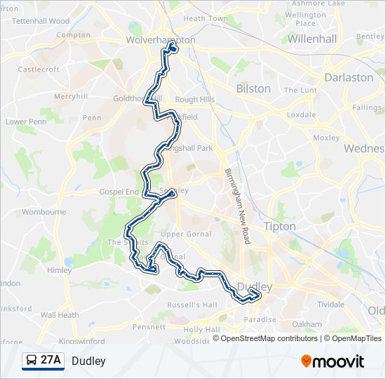 27a Route: Schedules, Stops & Maps - Dudley (Updated)