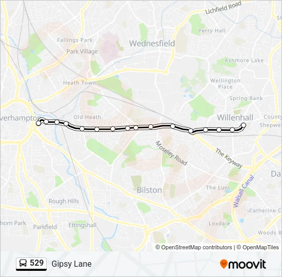 529 Bus Line Map