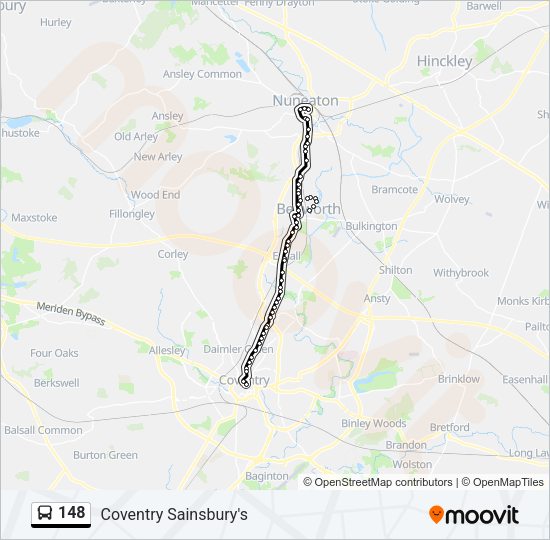 148 Bus Line Map