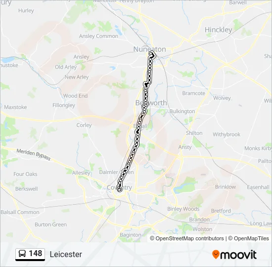 148 Bus Line Map