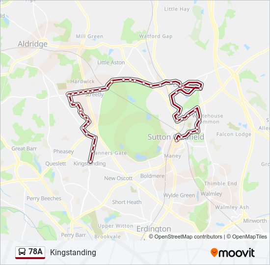 78A bus Line Map