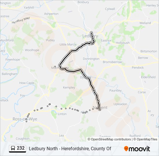 232 bus Line Map