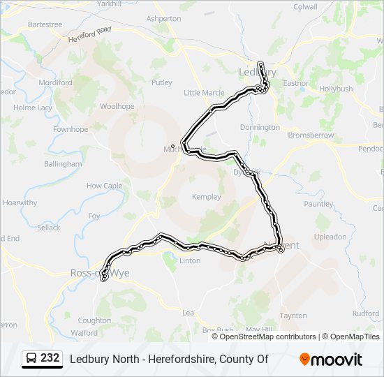 232 bus Line Map