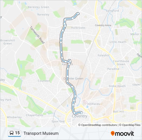 15 Bus Line Map