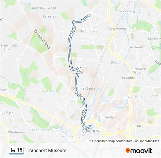 15 Bus Line Map