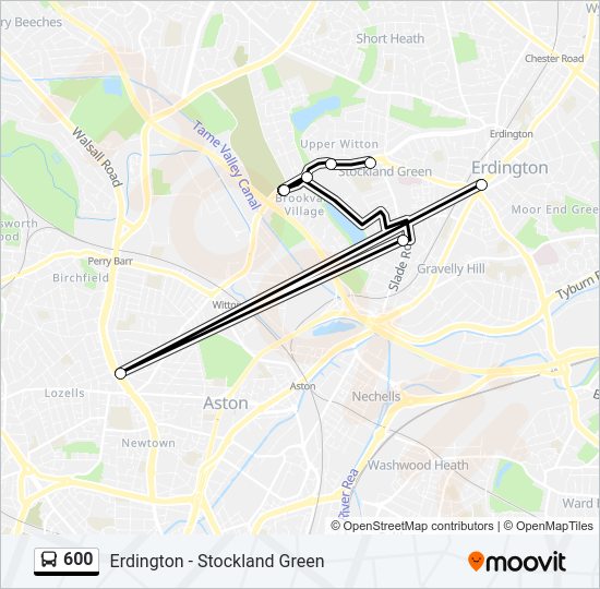 600 Bus Line Map