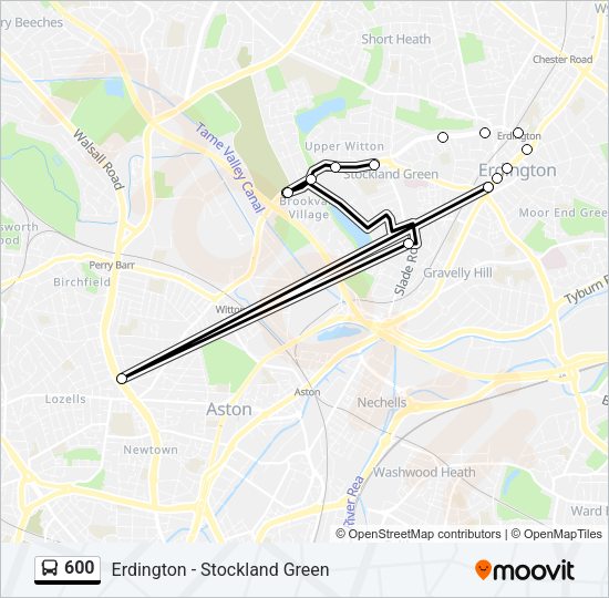 600 Bus Line Map