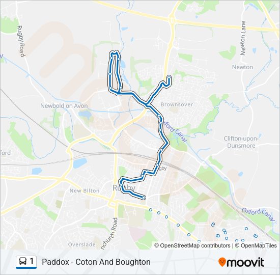 1 Bus Line Map