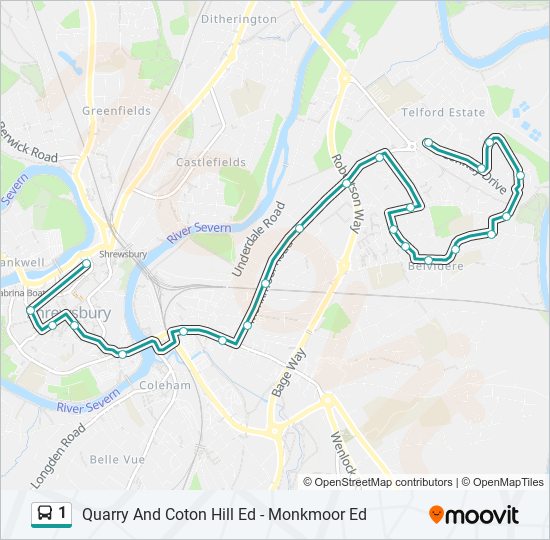 1 Bus Line Map