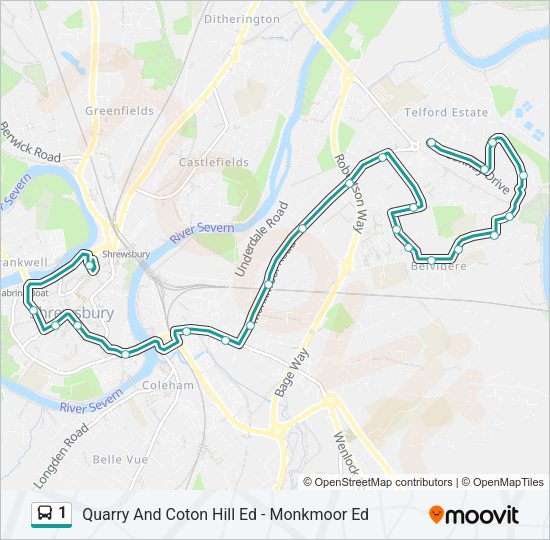 1 Bus Line Map