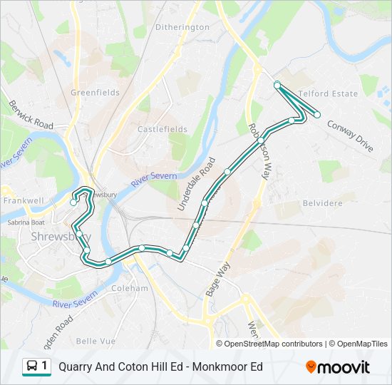1 Bus Line Map