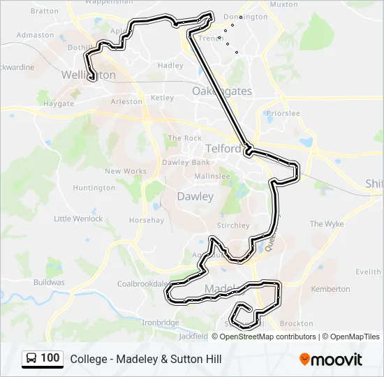 100 Bus Line Map
